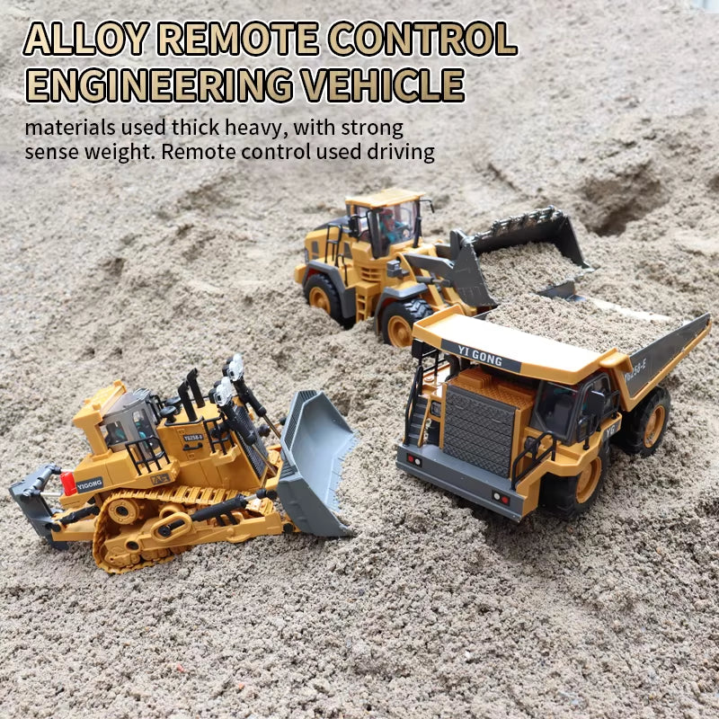 RC Construction Vehicle Set — 2.4G Full-Function Excavator & Dump Truck | Realistic Alloy Engineering Toys for Kids