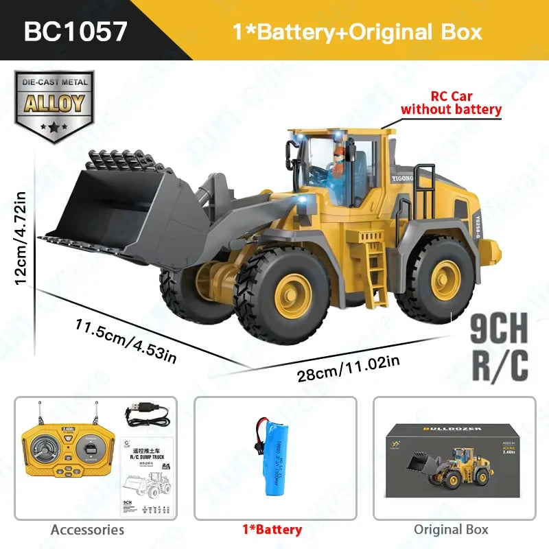 RC Construction Vehicle Set — 2.4G Full-Function Excavator & Dump Truck | Realistic Alloy Engineering Toys for Kids