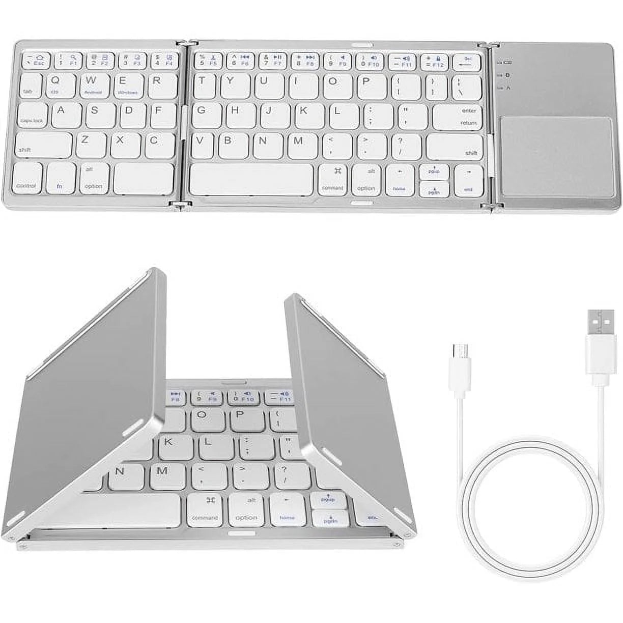 Foldable Bluetooth Keyboard with Touchpad – Multi-Device Portable