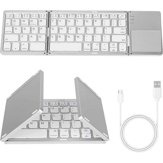 Foldable Bluetooth Keyboard with Touchpad – Multi-Device Portable
