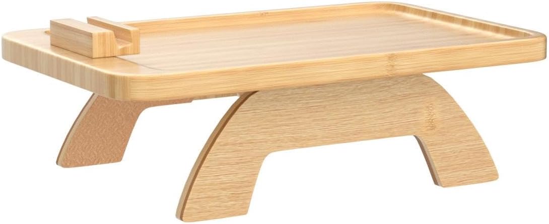 Premium Bamboo Couch Arm Tray with 360° Phone Holder – The Smart Way to Relax in Comfort