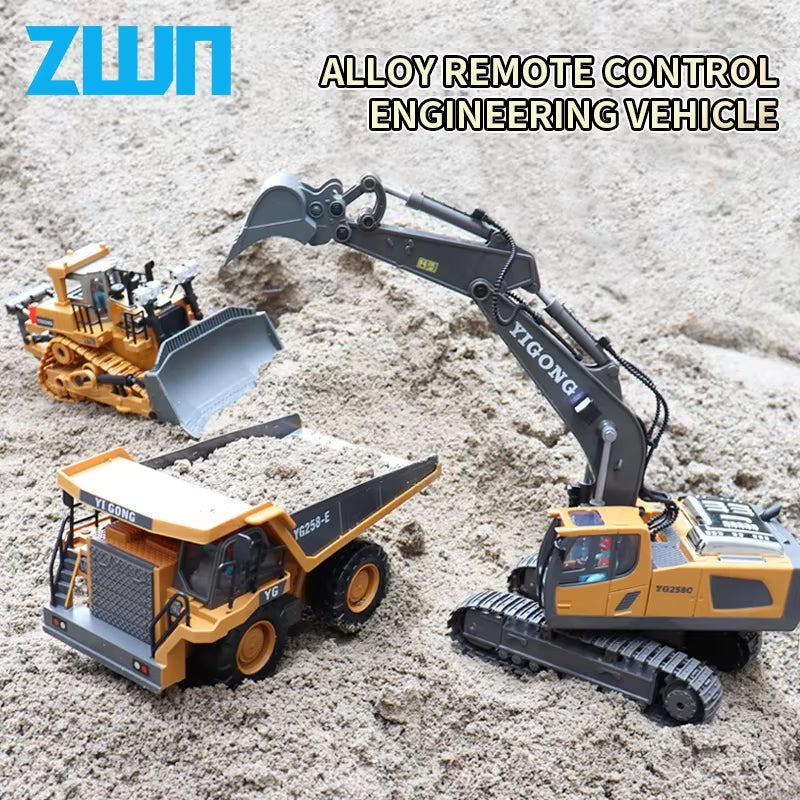 RC Construction Vehicle Set — 2.4G Full-Function Excavator & Dump Truck | Realistic Alloy Engineering Toys for Kids
