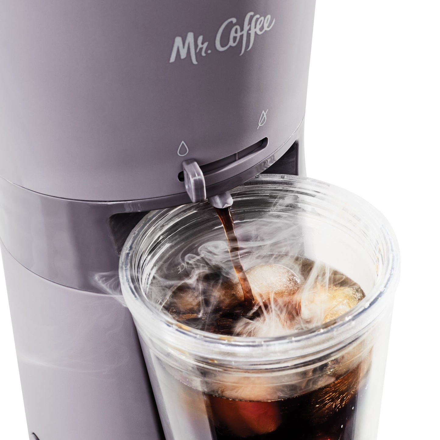 Mr. Coffee Iced Coffee Maker with Reusable Tumbler and Coffee Filter – RapidChill Technology, Never Watered Down, Perfect Iced Coffee in Minutes (Lavender)