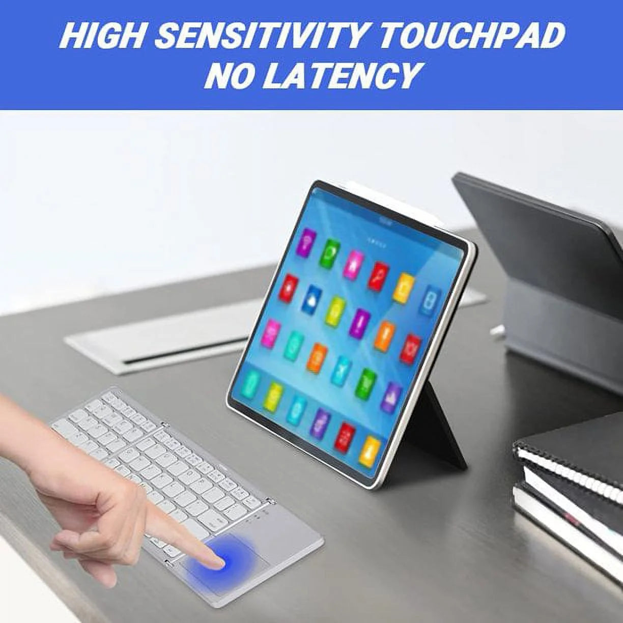 Foldable Bluetooth Keyboard with Touchpad – Multi-Device Portable