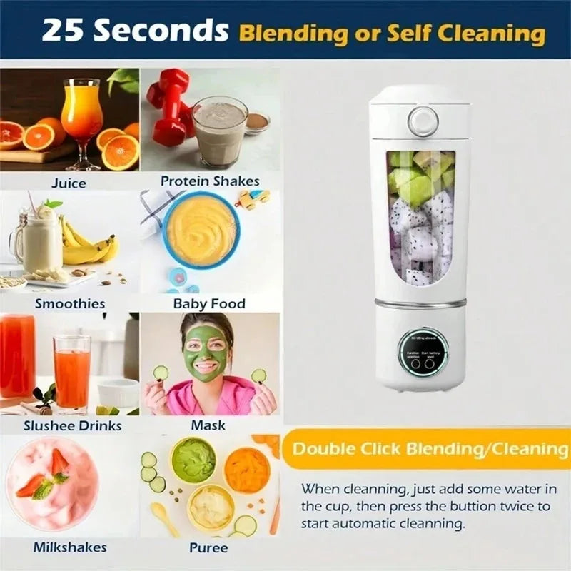 Portable 700ml Rechargeable Blender — 12 Blades | Smoothies, Shakes and Fresh Juice Anywhere