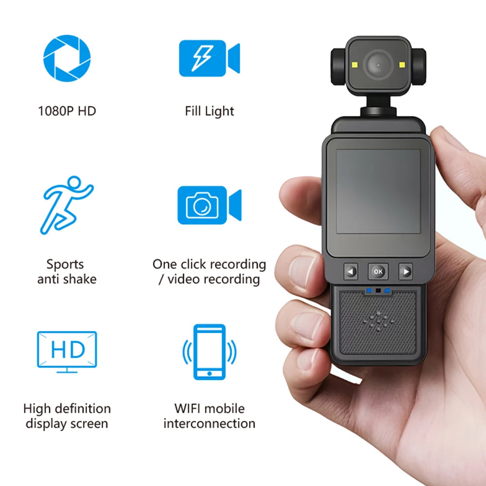 Mini 1080P WiFi Pocket Camera – Rotating Lens Body Cam