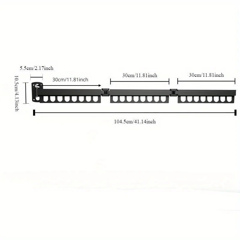 Space-Saving Wall-Mounted Clothes Drying Rack – Foldable Aluminum Laundry Hanger for Indoor & Balcony | Heavy-Duty, Modern & Easy Installation