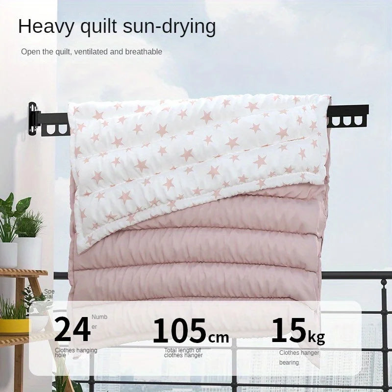 Space-Saving Wall-Mounted Clothes Drying Rack – Foldable Aluminum Laundry Hanger for Indoor & Balcony | Heavy-Duty, Modern & Easy Installation