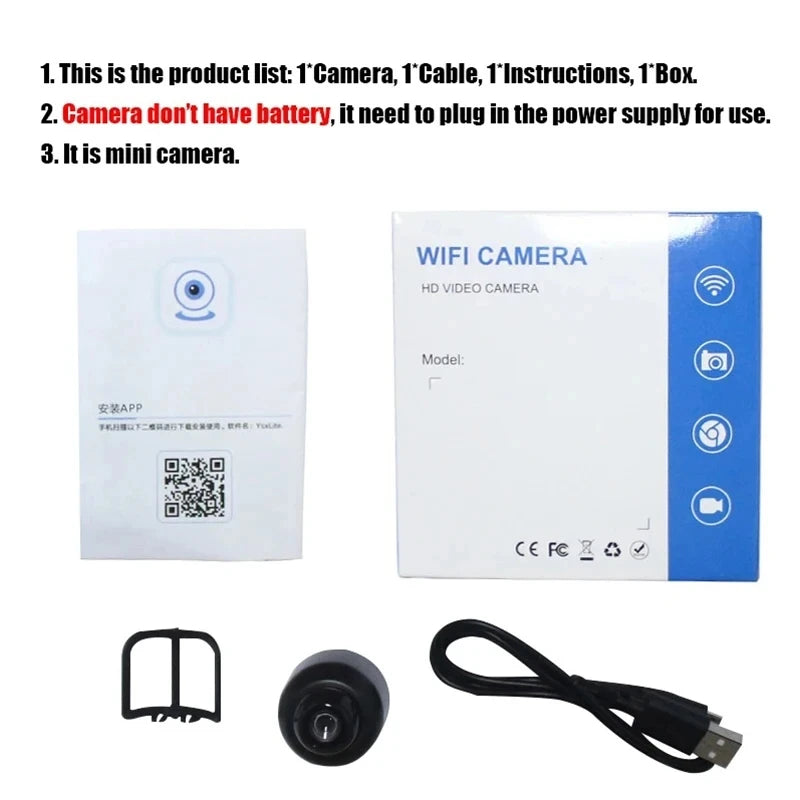 1080P X5 Mini WiFi Camera – Night Vision & Motion Detection