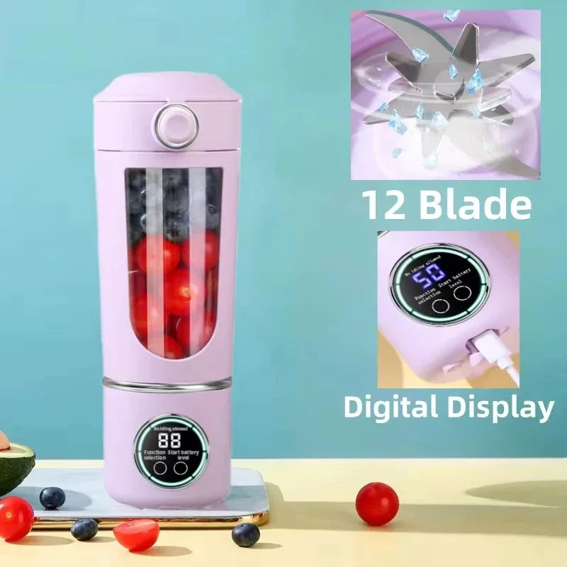 Portable 700ml Rechargeable Blender — 12 Blades | Smoothies, Shakes and Fresh Juice Anywhere