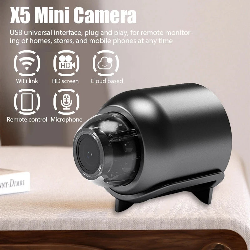 1080P X5 Mini WiFi Camera – Night Vision & Motion Detection