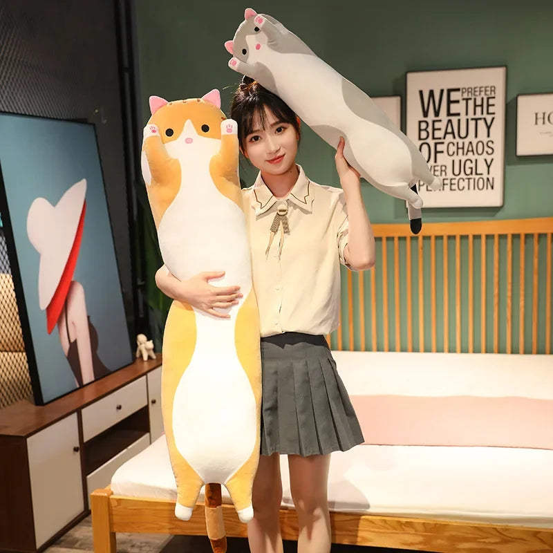 Cute Plush Sleeping Pillow – Soft Squishy Long Body Hugging Plush Toy for Kids & Adults, Cozy Bedtime Companion, Stress Relief Cuddle Doll, Gift for All Ages