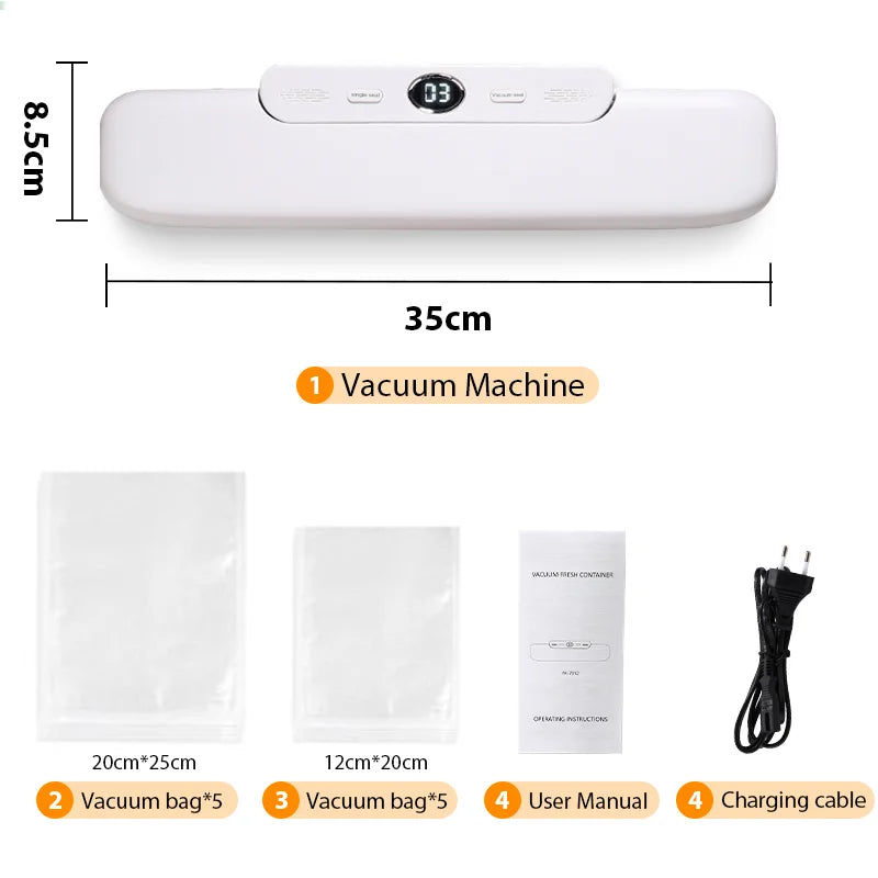 SaengQ 30cm Vacuum Sealer — Food Saver + 10 Bags
