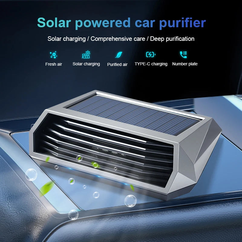 Solar Powered Car Purifier – Automatic Fresh Air Cleaner
