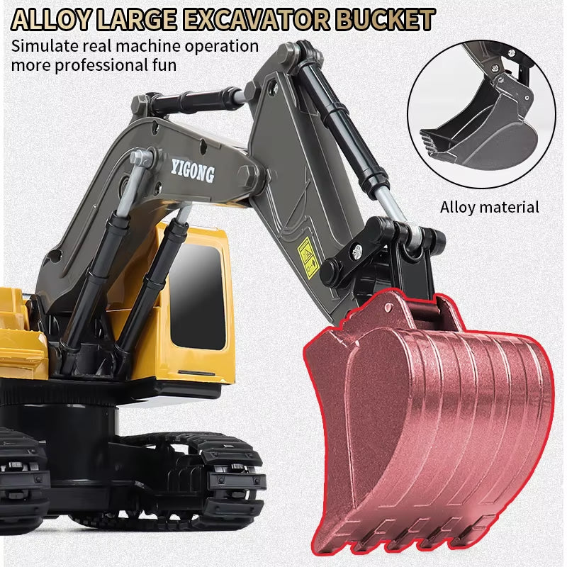 RC Construction Vehicle Set — 2.4G Full-Function Excavator & Dump Truck | Realistic Alloy Engineering Toys for Kids