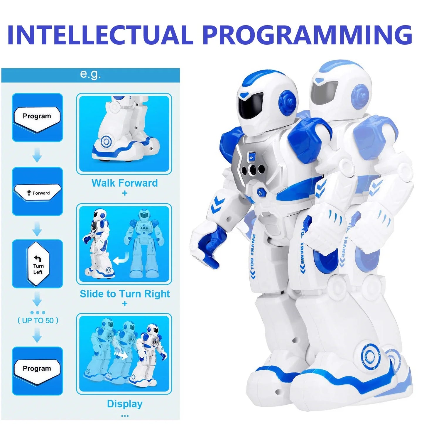 Remote Control Robot Singing Dancing Programmable with Infrared Gesture Age 3 -8 Child Blue