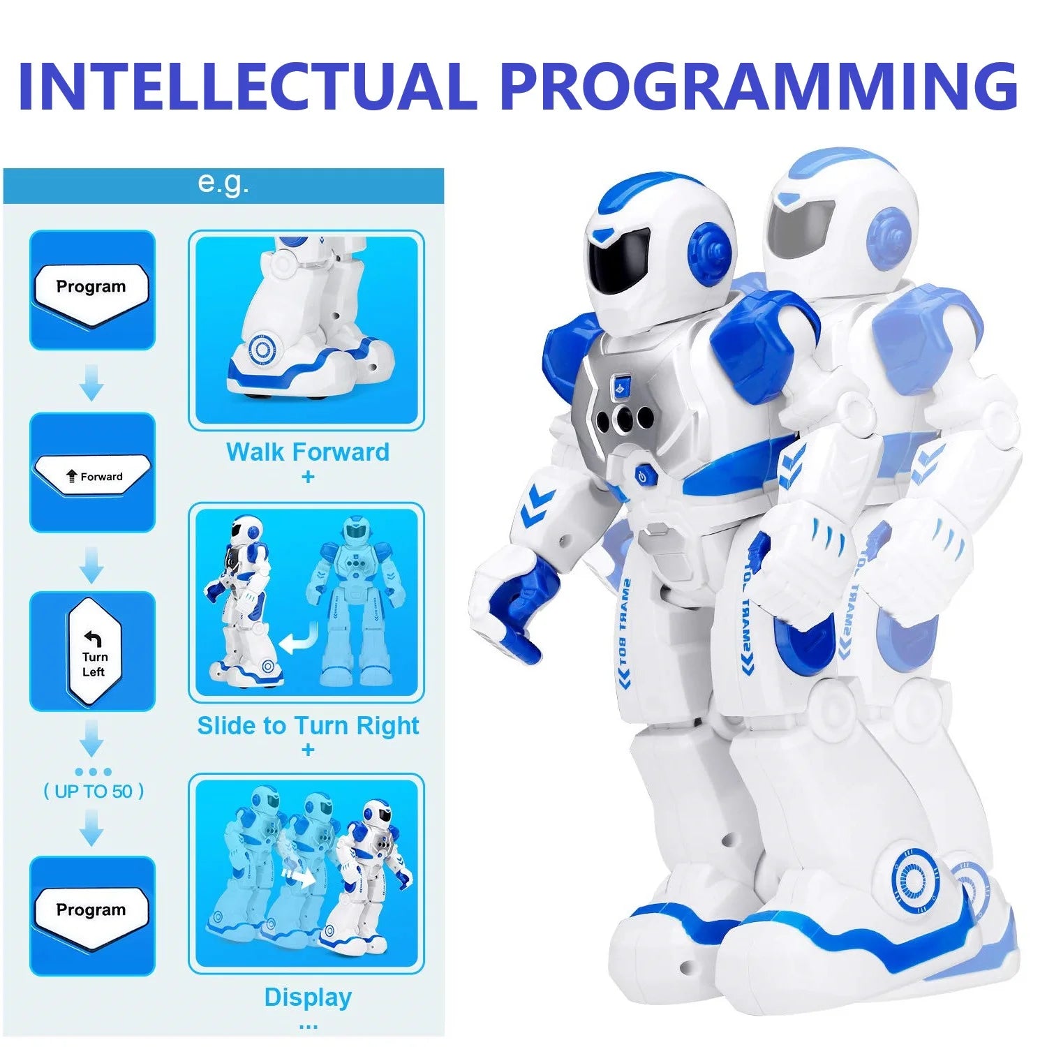Remote Control Robot Singing Dancing Programmable with Infrared Gesture Age 3 -8 Child Blue
