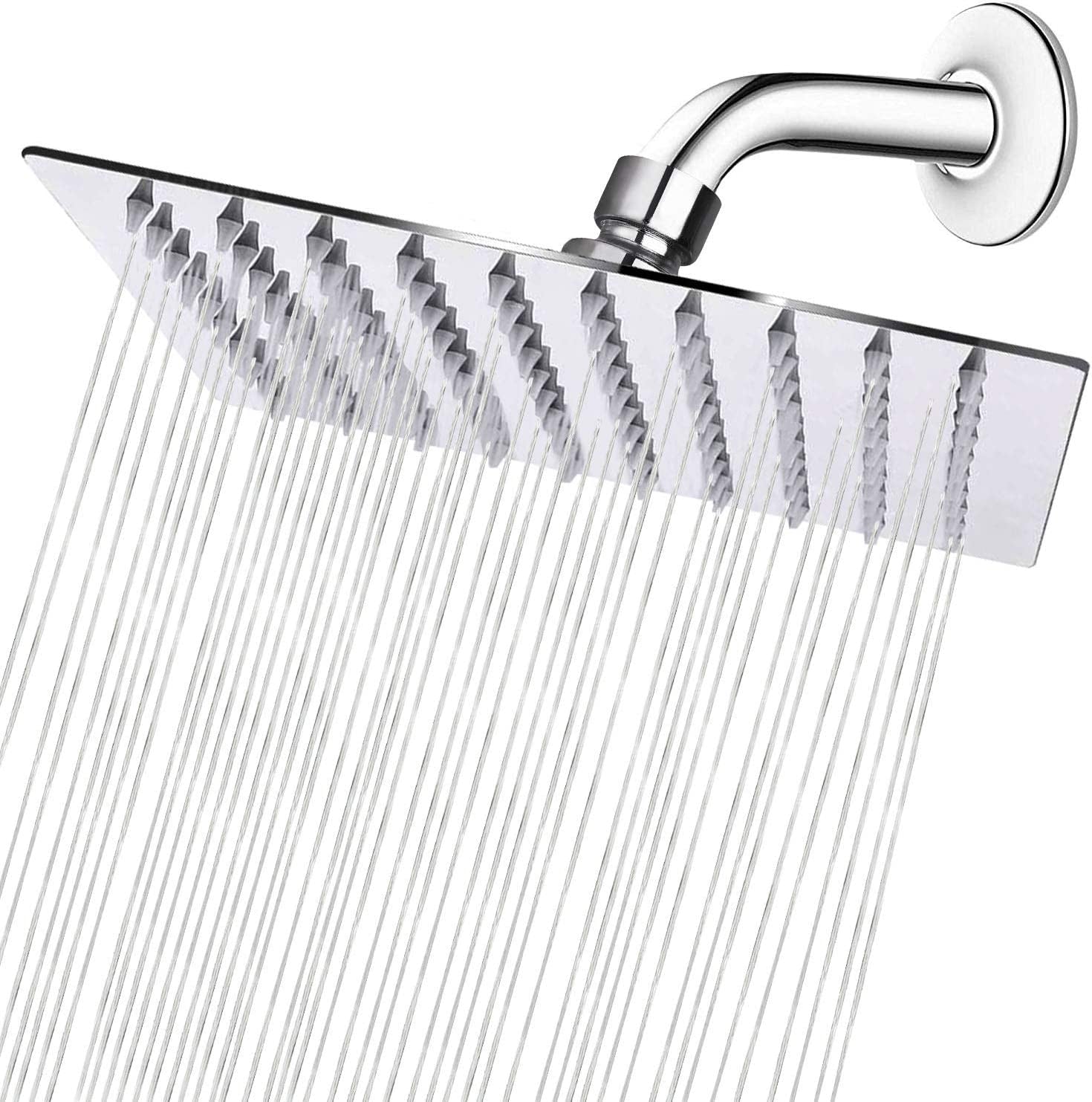 Ultra-Thin High Pressure Rainfall Shower Head – Stainless Steel, Anti-Rust, Anti-Clog, Spa-Level Rain Shower for Home