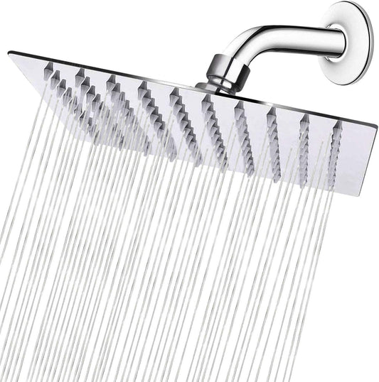 Ultra-Thin High Pressure Rainfall Shower Head – Stainless Steel, Anti-Rust, Anti-Clog, Spa-Level Rain Shower for Home
