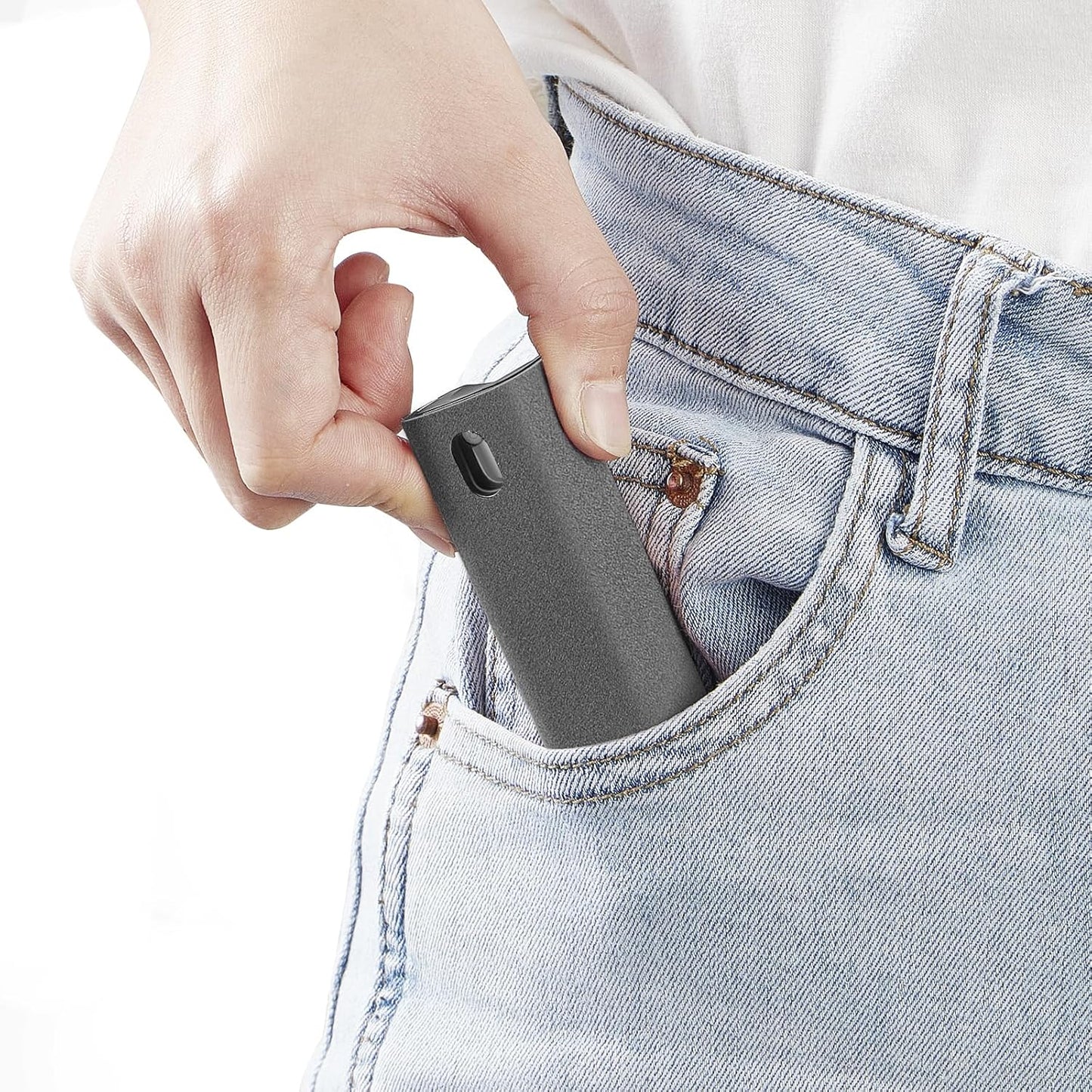 YTT 2-in-1 Touchscreen Mist Cleaner – Spray & Microfiber Cloth for Phones, Laptops & Tablets (Grey)