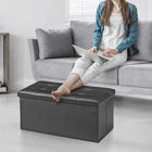Storage Ottoman Bench Foot Rest Stool for Bedroom Entryway Living Room