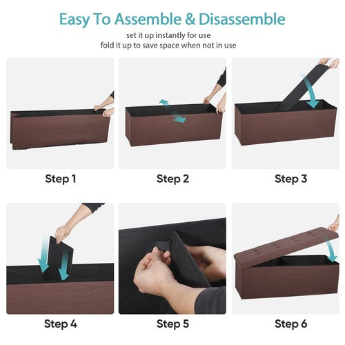 Storage Ottoman Bench Foot Rest Stool for Bedroom Entryway Living Room