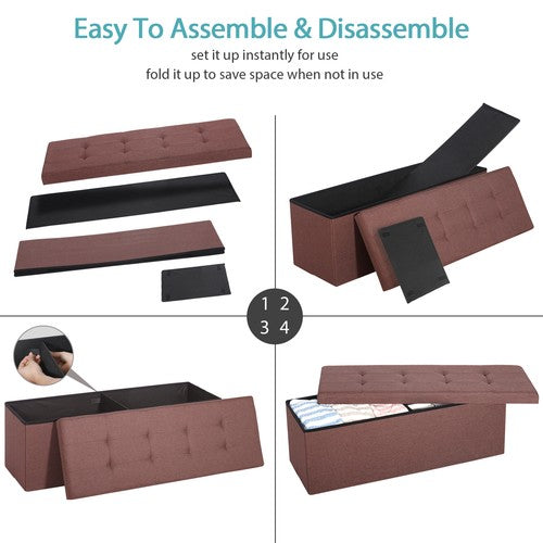 Storage Ottoman Bench Foot Rest Stool for Bedroom Entryway Living Room