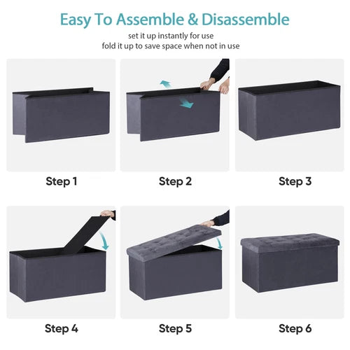 Storage Ottoman Bench Foot Rest Stool for Bedroom Entryway Living Room