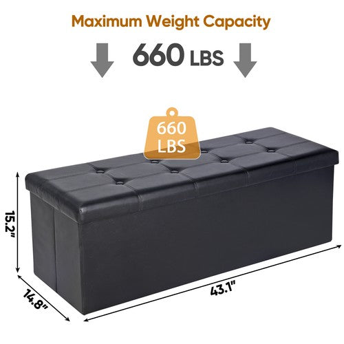 Storage Ottoman Bench Foot Rest Stool for Bedroom Entryway Living Room